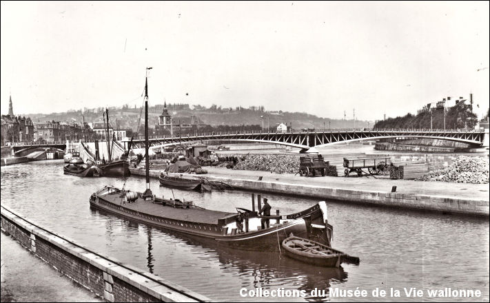 Pont et chenal de Commerce Liège début XXe